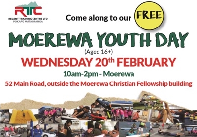 RTC Moerewa Youth Day - come on down, it's free!